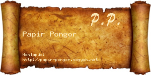 Papir Pongor névjegykártya